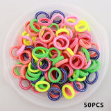 Kids Small Hair Tie Baby Girl Children Headbands Colorful Elastic Hair Bands Nylon Scrunchie Hair Rope 100pcs Hair Accessories