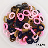 Kids Small Hair Tie Baby Girl Children Headbands Colorful Elastic Hair Bands Nylon Scrunchie Hair Rope 100pcs Hair Accessories