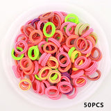 Kids Small Hair Tie Baby Girl Children Headbands Colorful Elastic Hair Bands Nylon Scrunchie Hair Rope 100pcs Hair Accessories