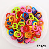 Kids Small Hair Tie Baby Girl Children Headbands Colorful Elastic Hair Bands Nylon Scrunchie Hair Rope 100pcs Hair Accessories
