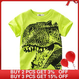 Boys & Girls Cartoon T-shirts Kids Dinosaur Print T Shirt For Boys