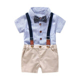 100 Cotton Romper+Shorts+Bow Tie Clothing Sets Baby Boy Clothes Summer