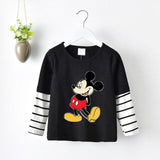 Disney Mickey T Shirt For Kids Cotton Clothes New Cartoon Print Long S