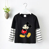 Disney Mickey T Shirt For Kids Cotton Clothes New Cartoon Print Long S