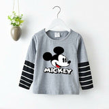 Disney Mickey T Shirt For Kids Cotton Clothes New Cartoon Print Long S