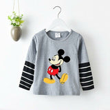 Disney Mickey T Shirt For Kids Cotton Clothes New Cartoon Print Long S