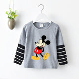 Disney Mickey T Shirt For Kids Cotton Clothes New Cartoon Print Long S