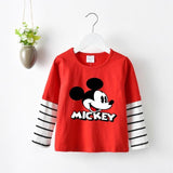 Disney Mickey T Shirt For Kids Cotton Clothes New Cartoon Print Long S