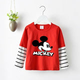 Disney Mickey T Shirt For Kids Cotton Clothes New Cartoon Print Long S