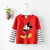 Disney Mickey T Shirt For Kids Cotton Clothes New Cartoon Print Long S