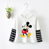 Disney Mickey T Shirt For Kids Cotton Clothes New Cartoon Print Long S