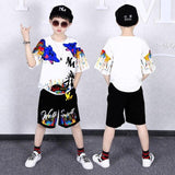 Summer Children Boys Clothing Sets Cotton Top Shirt+shirts Kids Girls