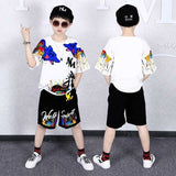 Summer Children Boys Clothing Sets Cotton Top Shirt+shirts Kids Girls