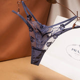 Sexy Lace Floral Thong Ladies Panties Embroidered Mesh Yarn Perspective Young Women Girls Underwear Hot T Pants G-String Thongs