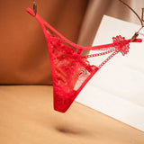 Sexy Lace Floral Thong Ladies Panties Embroidered Mesh Yarn Perspective Young Women Girls Underwear Hot T Pants G-String Thongs