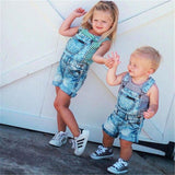 Children's Denim Overalls Baby Jeans Shorts Baby Boys Girls Pants