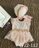 0-1Month Newborn Photography Props Baby Hat Headband Lace Romper Bodys