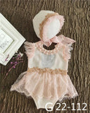 0-1Month Newborn Photography Props Baby Hat Headband Lace Romper Bodys