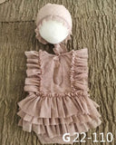 0-1Month Newborn Photography Props Baby Hat Headband Lace Romper Bodys