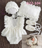 0-1Month Newborn Photography Props Baby Hat Headband Lace Romper Bodys