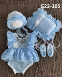 0-1Month Newborn Photography Props Baby Hat Headband Lace Romper Bodys