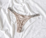 Sexy Women Pantie Crystal Rhinestone Underwear Fitness Gym Thongs Low Rise Fashion Tanga for Female Push Up Lingerie with Letter