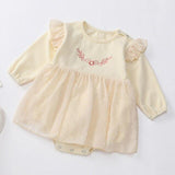 0-3Yrs Infant Baby Rompers Baby Girls Long Sleeve Floral Clothes Rompe