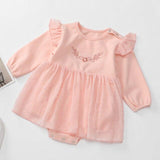 0-3Yrs Infant Baby Rompers Baby Girls Long Sleeve Floral Clothes Rompe