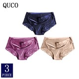 3pcs/lot QUCO Brand sexy Women Underwear High Quality Women Panties Seamless Calvin Underwear Solid  Lingerie underwear women