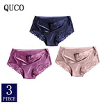 3pcs/lot QUCO Brand sexy Women Underwear High Quality Women Panties Seamless Calvin Underwear Solid  Lingerie underwear women