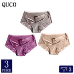 3pcs/lot QUCO Brand sexy Women Underwear High Quality Women Panties Seamless Calvin Underwear Solid  Lingerie underwear women