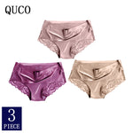 3pcs/lot QUCO Brand sexy Women Underwear High Quality Women Panties Seamless Calvin Underwear Solid  Lingerie underwear women