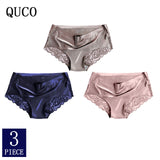3pcs/lot QUCO Brand sexy Women Underwear High Quality Women Panties Seamless Calvin Underwear Solid  Lingerie underwear women