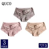 3pcs/lot QUCO Brand sexy Women Underwear High Quality Women Panties Seamless Calvin Underwear Solid  Lingerie underwear women