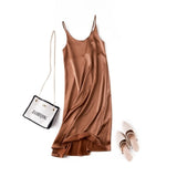 Toppies 2021 Women Satin Dress Party Luxury Shiny Sundress Sexy Imitation Silk Fashion Ladies Dress