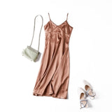Toppies 2021 Women Satin Dress Party Luxury Shiny Sundress Sexy Imitation Silk Fashion Ladies Dress