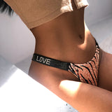 Sexy Women Pantie Crystal Rhinestone Underwear Fitness Gym Thongs Low Rise Fashion Tanga for Female Push Up Lingerie with Letter