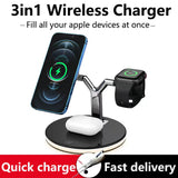 3 in 1 Magnetic Wireless Charger 15W Fast Charging Station for Magsafe iPhone 12 pro Max Chargers for Apple Watch Airpods pro