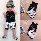 t-shirt + Shorts 2pcs suit 2016 new Summer baby girl Boys clothes