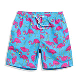 QIKERBONG Men Beach Shorts Board Trunks Shorts Casual Quick Drying Male Swimsuits Bermuda flamingo fashion print Active shorts - ENSEIGNE DENIS