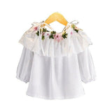 DFXD 2017 Spring Summer Baby Girl White Long Sleeve Off Shoulder