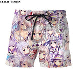 Anime Zero Ram Rem Board Shorts Anime Swimwear Quick Drying Swimsuits Male Anime Beach Boxer Trunks Shorts 3D Printed jogger - ENSEIGNE DENIS
