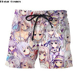 Anime Zero Ram Rem Board Shorts Anime Swimwear Quick Drying Swimsuits Male Anime Beach Boxer Trunks Shorts 3D Printed jogger - ENSEIGNE DENIS