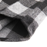 Dioufond Mens Pocket Flannel Plaid Cotton Shirt Long Sleeve Checkered Casual Slim Fit Black Warm Autumn Winter Shirts New