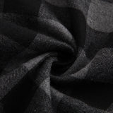 Dioufond Mens Pocket Flannel Plaid Cotton Shirt Long Sleeve Checkered Casual Slim Fit Black Warm Autumn Winter Shirts New