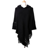 New Women Ladies Tassel Cape Coat Fringe Poncho Oblique Stripe Coat Bohemian Shawl Scarf - ENSEIGNE DENIS