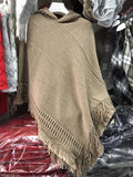 New Women Ladies Tassel Cape Coat Fringe Poncho Oblique Stripe Coat Bohemian Shawl Scarf - ENSEIGNE DENIS
