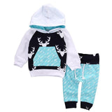 Newborn Toddler Kids Clothes Long Sleeve Deer Print Hooded Tops Arrow
