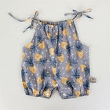 Baby Bodysuit Cute Pineapple Pattern Print Suspender Jumpsuit