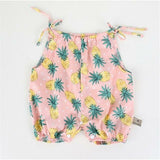 Baby Bodysuit Cute Pineapple Pattern Print Suspender Jumpsuit